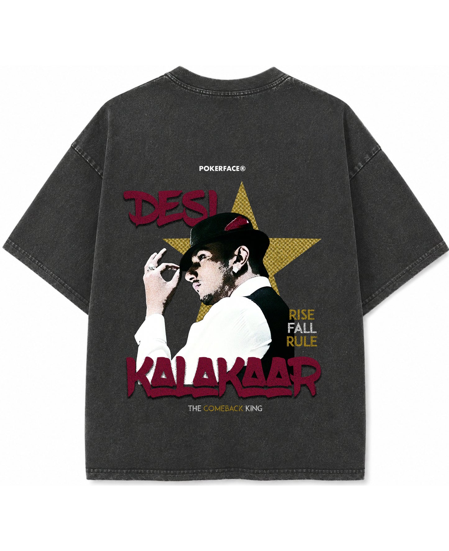 Vintage Fade Wash Oversized T-shirt Back Design