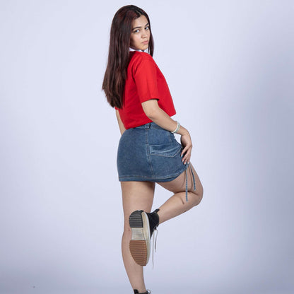Red Cropped Polo