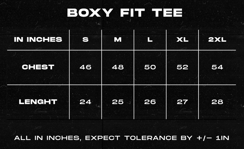 Size Chart for Namaste Waffle Knit Boxy Fit T-Shirt