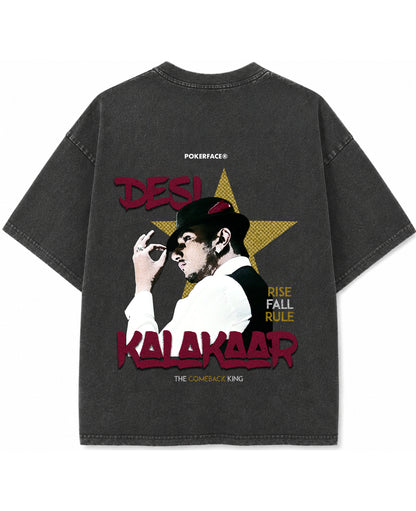 Vintage Fade Wash Oversized T-shirt Back Design