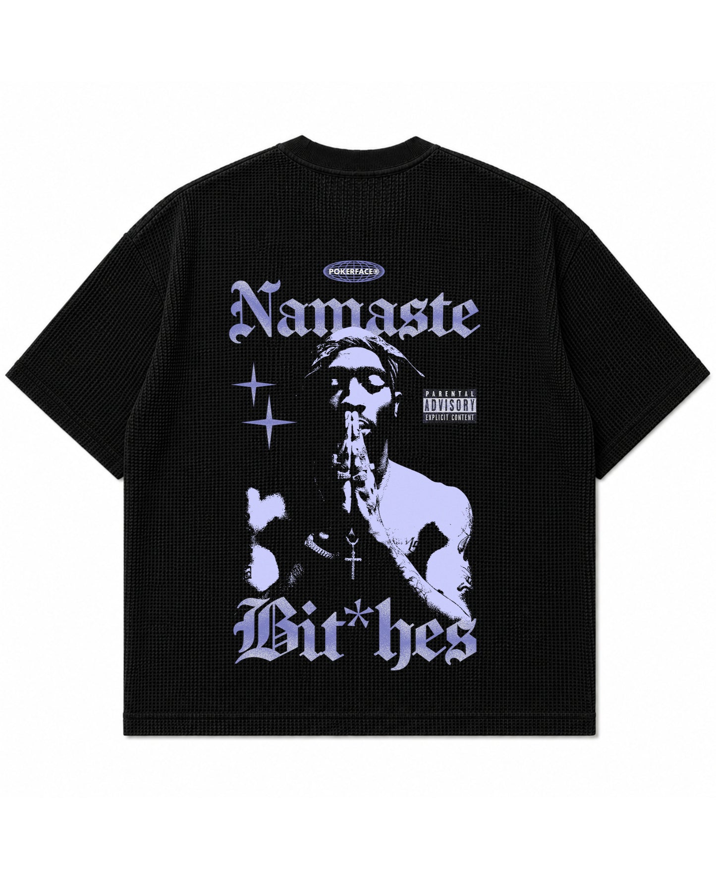 Black waffle boxy fit Back Design