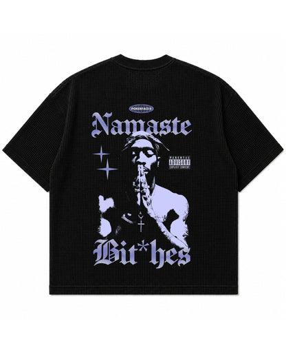Black waffle boxy fit Back Design