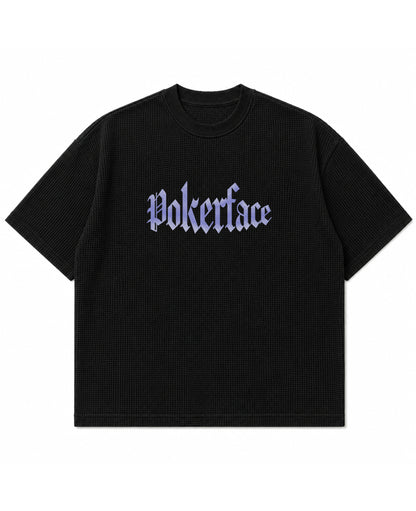 Black waffle boxy fit Front Design