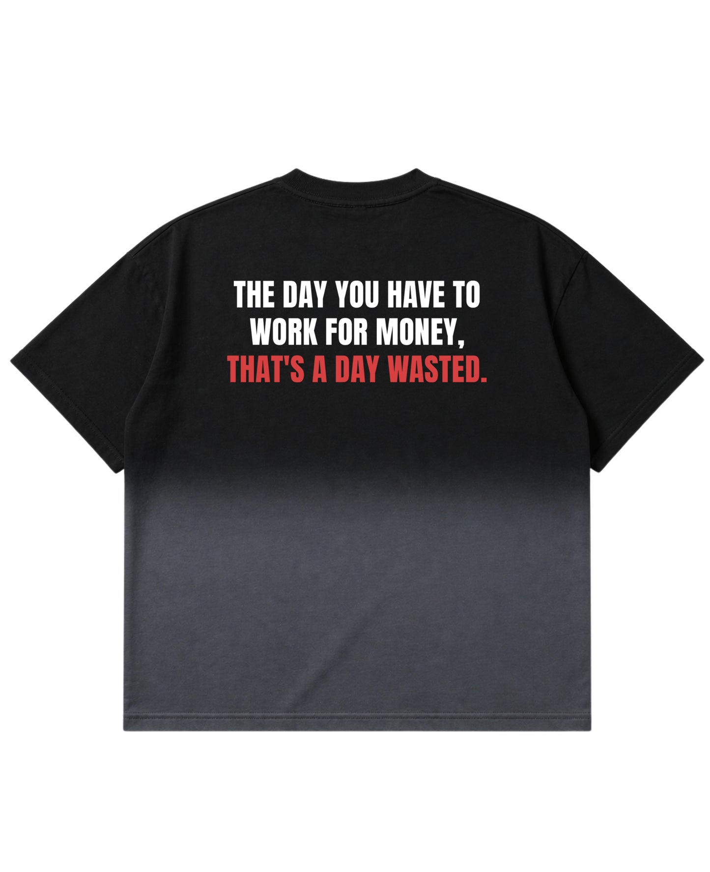 Black Ombré Wash Boxy Fit T-shirt Back Design