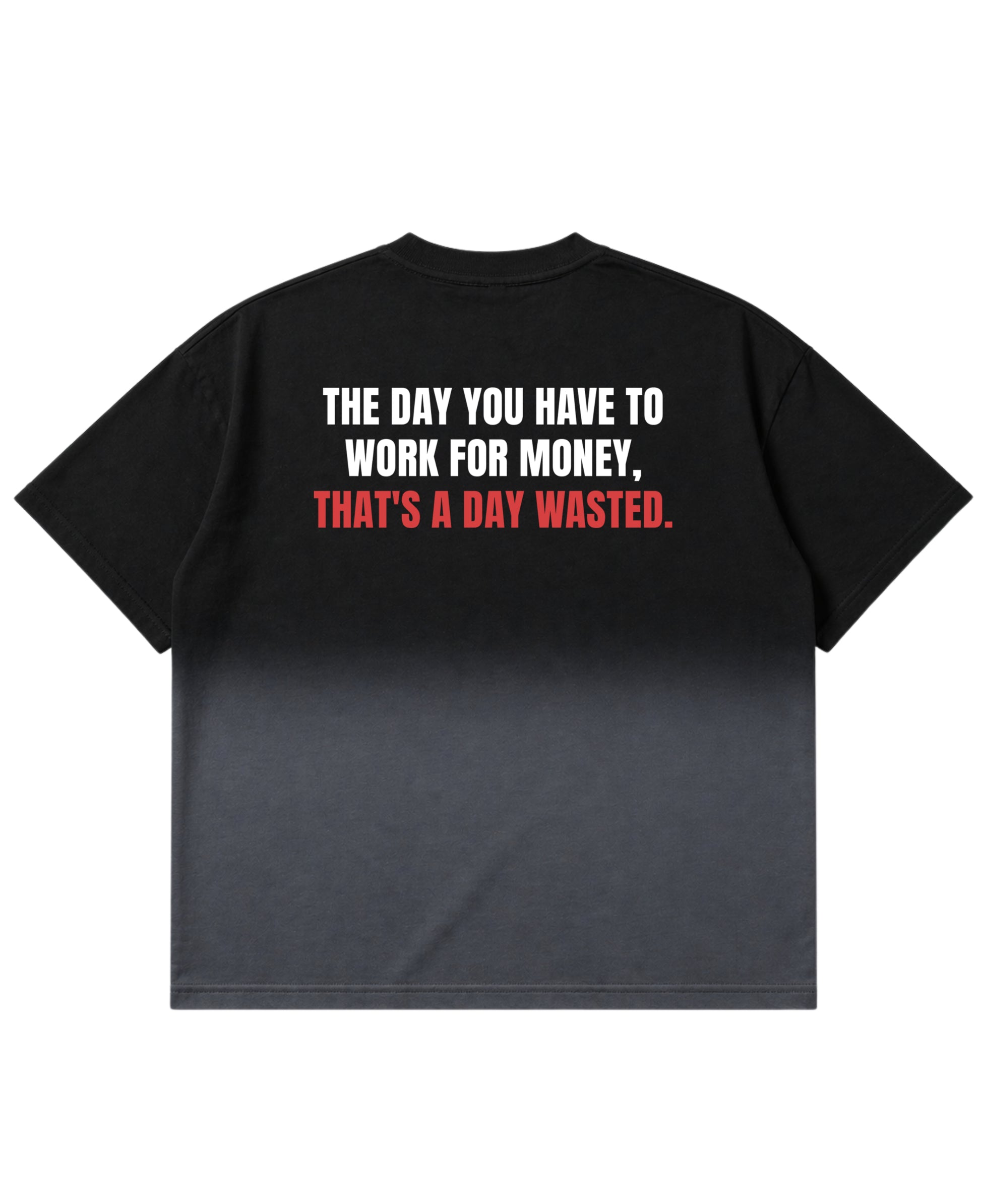 Black Ombré Wash Boxy Fit T-shirt Back Design