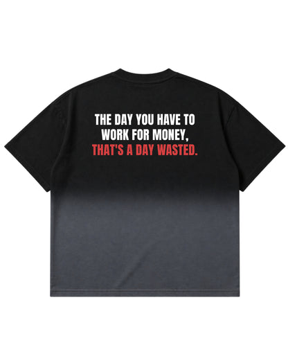 Black Ombré Wash Boxy Fit T-shirt Back Design