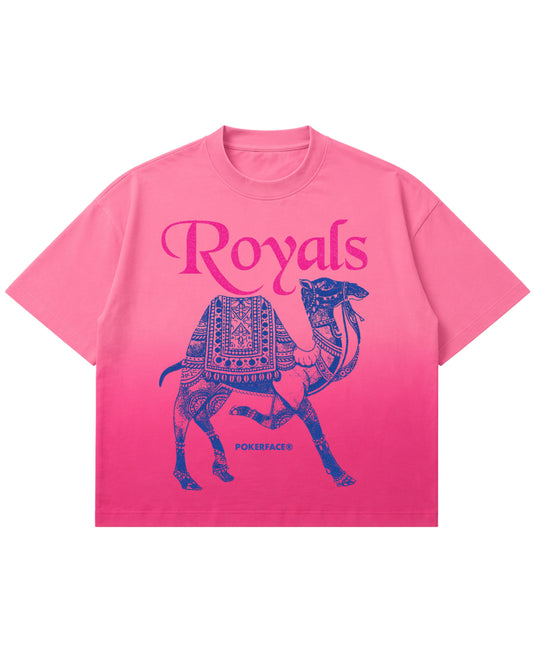 Pink Sunfade Ombré Wash Boxy Fit T-shirt Front Design