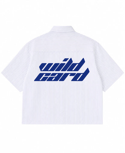 Blue Striped Oxford Boxy Shirt Back Design