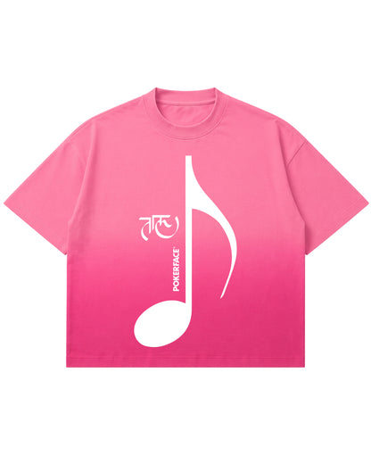 Pink Sunfade Ombré Wash Boxy Fit T-shirt Front Design