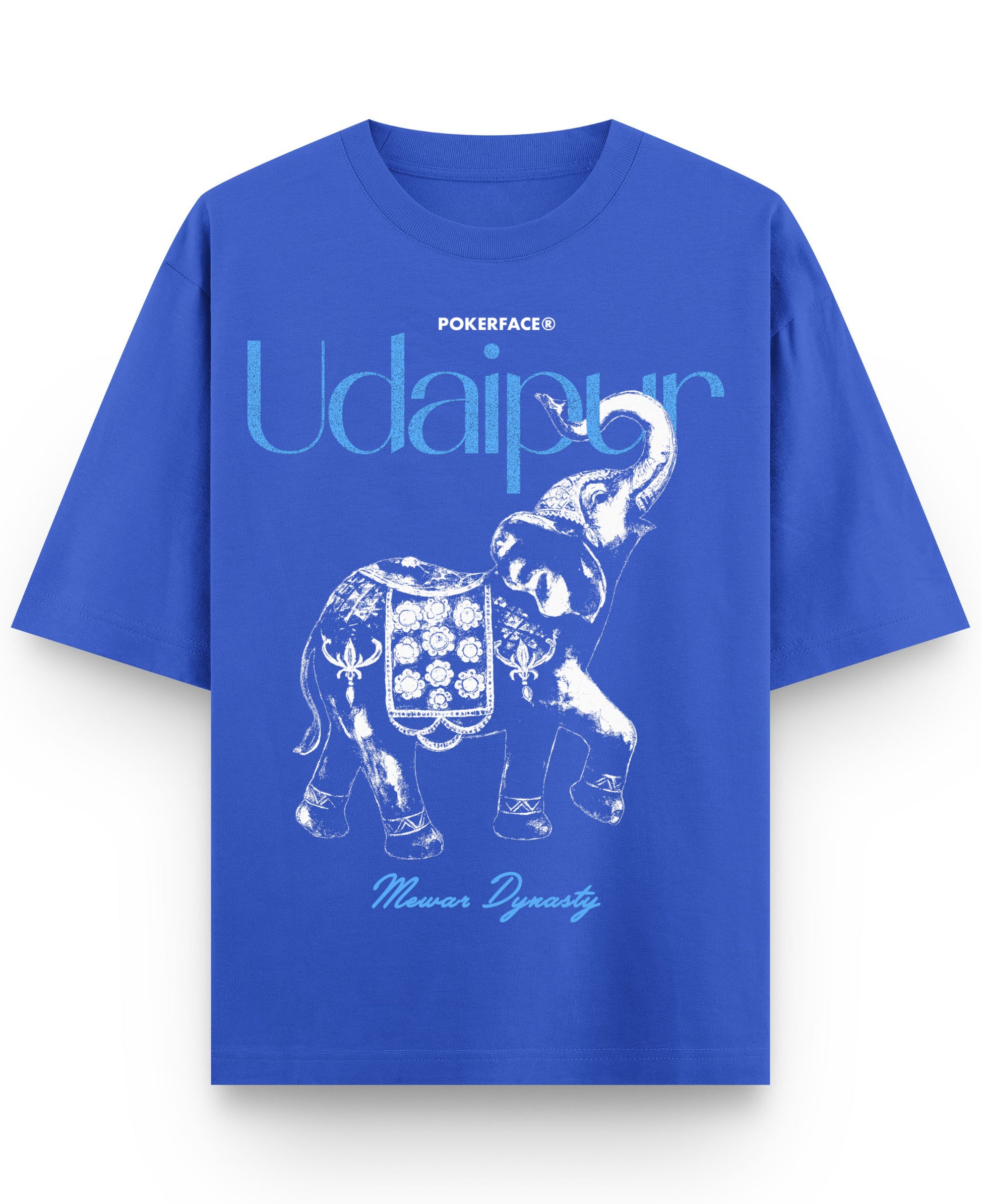 Royal Blue Oversized T-Shirt Front Design